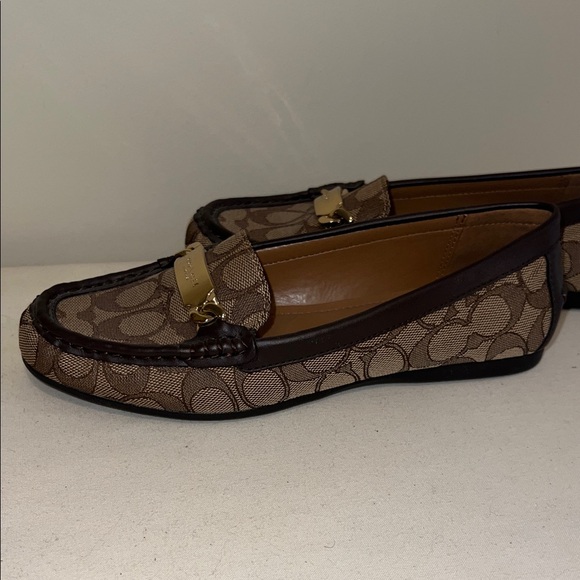 Coach Signature Pattern Brown Loafers - Picture 3 of 8